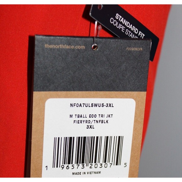 The North Face Men’s ThermoBall Hooded Eco Triclimate Jacket RED BLACK 3XL $400 - Picture 10 of 12